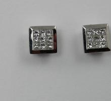 Diamants Boucles d'oreilles pavage diamants calibrs