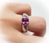 Bague Saphir rose et diamants MODELE UNIQUE