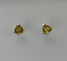 Pierres fines Boucles d'oreilles saphirs jaunes