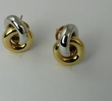 Or Boucles d'oreilles clips bicolore