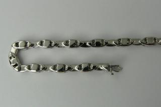 Bracelet mixte or blanc massif