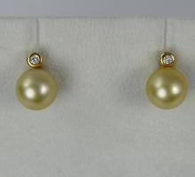 Perles Boucles d'oreilles Perles des Mers du Sud