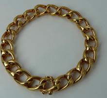 Or Bracelet massif maille gourmette