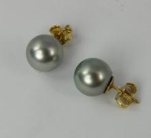 Perles Boucles d'oreilles perles de tahiti