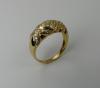 Bague or  jaune  jonc diamants