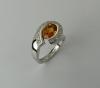 Bague or blanc paladi Spessartite et Diamants