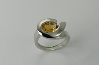 Bague argent citrine