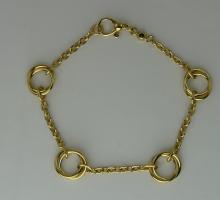 Or Bracelet anneaux entrelaces