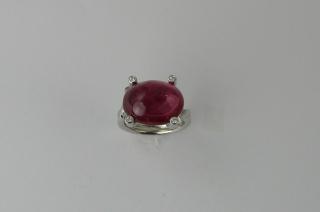 Bague Tourmaline rose cabochon