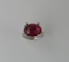 Autres Pierres : Pierres Fines de couleur Bague Tourmaline rose cabochon