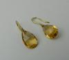 Boucles d'oreilles Citrine goutte taille briolette 