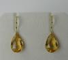 Boucles d'oreilles Citrine goutte taille briolette 