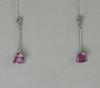 Boucles d'oreilles pendants saphirs roses