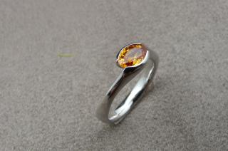 Bague saphir orange