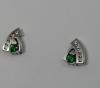 Boucles  d'oreilles tsavorite et diamant