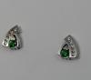 Boucles  d'oreilles tsavorite et diamant