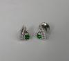 Boucles  d'oreilles tsavorite et diamant