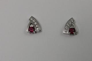 Boucle d'oreilles Rubis et Diamant