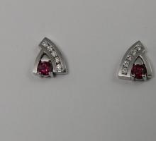 Pierres fines Boucle d'oreilles Rubis et Diamant