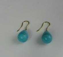 Pierres fines Boucle d'oreille Turquois gouttes