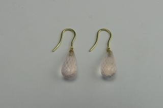 Boucle d'oreille QUARTZ rose gouttes