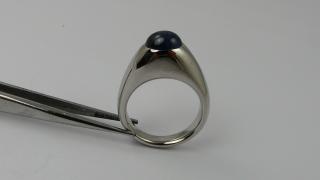 Bague or blanc paladi Saphir cabochon