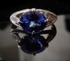 Bague Tanzanite ovale et diamants 