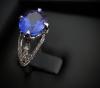 Bague Tanzanite ovale et diamants 