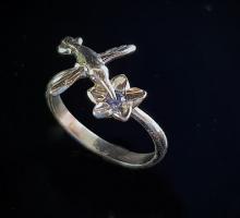 Tout Or et Chevalires Bestiaire  bague Colibri